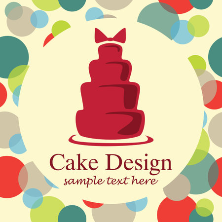 card with sweet wedding cakeのイラスト素材