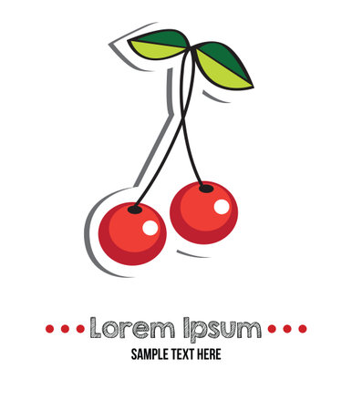 Two sweet cherries, vector illustrationのイラスト素材