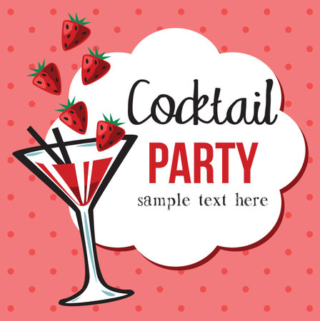 Vintage Cocktail Party Invitationのイラスト素材