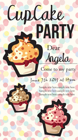 card with cup cake  vector illustrationのイラスト素材