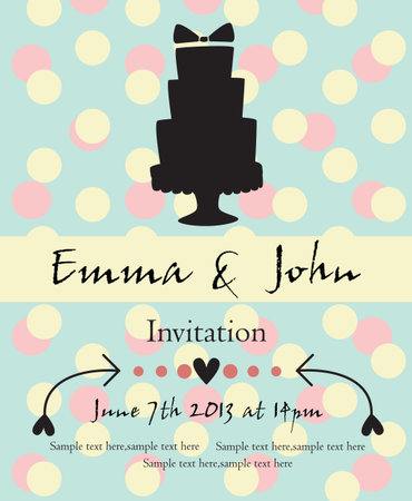 Wedding Card with cakeのイラスト素材