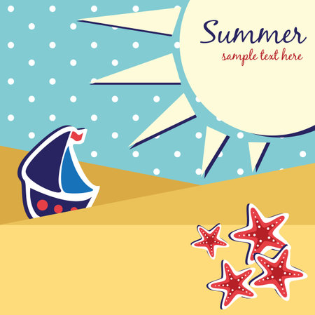 kids summer backgroundのイラスト素材