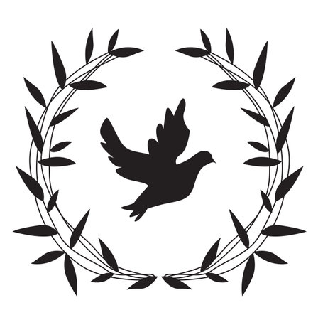 The Dove of Peace - White dove with a olive branch.の写真素材