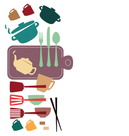 Kitchen tools Silhouette Vector illustrationの写真素材