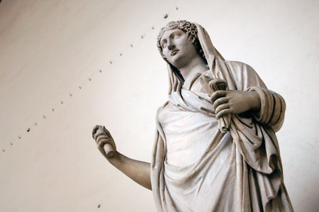 Loggia of Lanzi woman sculptureの写真素材