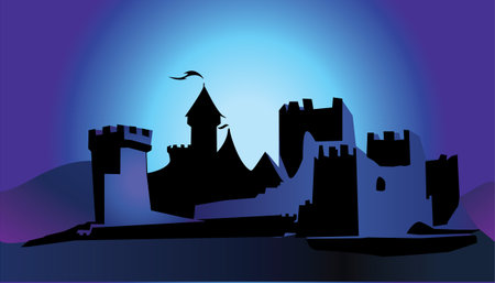 castle in darkのイラスト素材