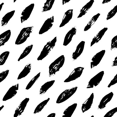 Vector abstract irregular  pattern in black and white. Textured grunge design. Vivid,  in motion, modern brush design on white background. Surface pattern design.のイラスト素材