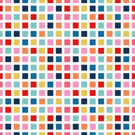 Colorful Geometric Square Vector Repeat Background. Abstract Multi Colored Modern Design. Simple, All Over Repeat. Interior Design, Home Decor, Interior.のイラスト素材