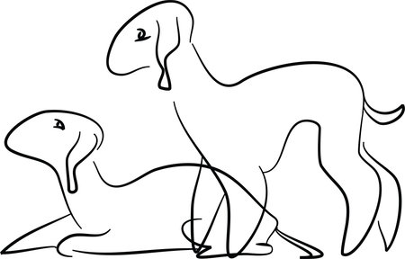 Bedlington Terriersのイラスト素材