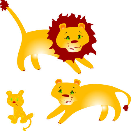 Lion's familyのイラスト素材