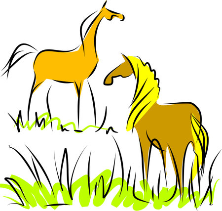 Two horsesのイラスト素材