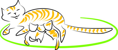 Nursing Cat のイラスト素材
