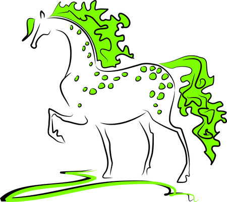 Green horseのイラスト素材