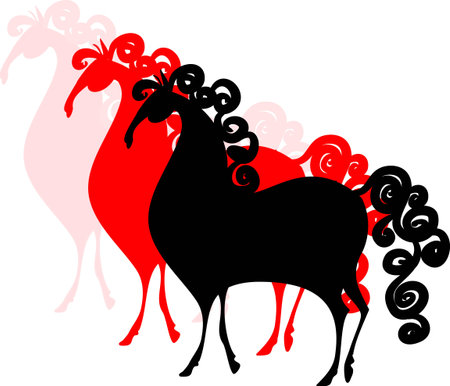 Three horsesのイラスト素材