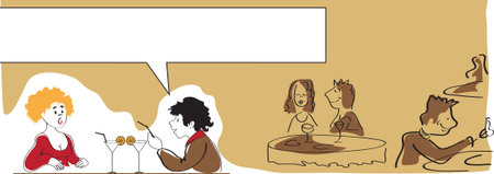 Chatting friendsのイラスト素材