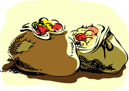 Two apple bagsのイラスト素材
