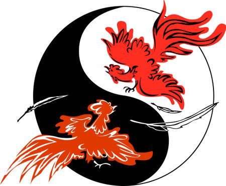Fighting roostersのイラスト素材
