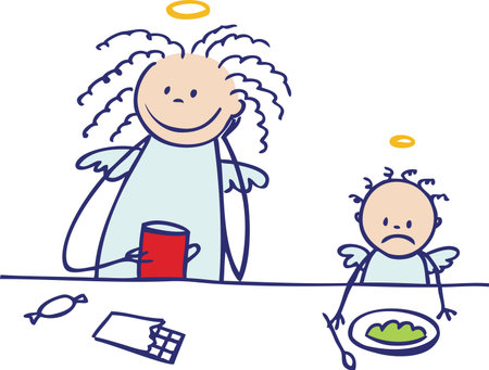 Moms are not angels  enjoying coffee-breakのイラスト素材