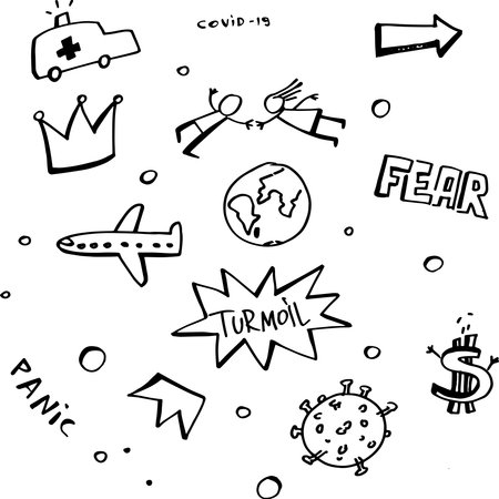 Coronavirus outbreak simple vectors, great for announcements, cancellations.のイラスト素材