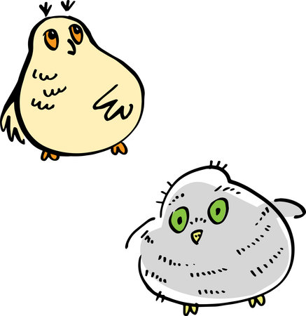 Sophisticated, curious and light-hearted owls with inherent and vibrant cuteness for all situations!のイラスト素材