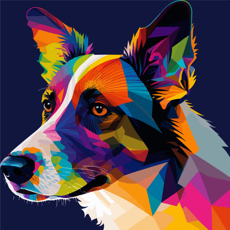Colorful Dog pop art vector illustrationのイラスト素材