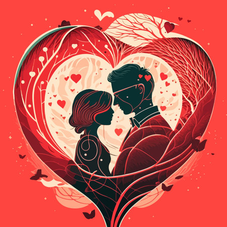 Valentines day special flat vector illustrationのイラスト素材