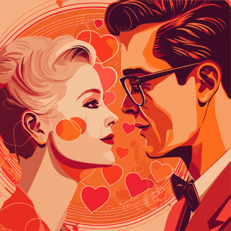 Valentines day special flat vector illustrationのイラスト素材