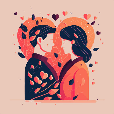 Valentines day special flat vector illustrationのイラスト素材