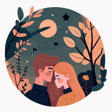 Valentine's day couple in love vector illustrationのイラスト素材