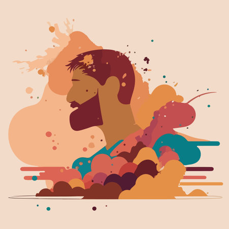 Holi festival celebrating flat vector illustrationのイラスト素材