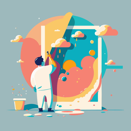 World art day flat style vector illustrationのイラスト素材