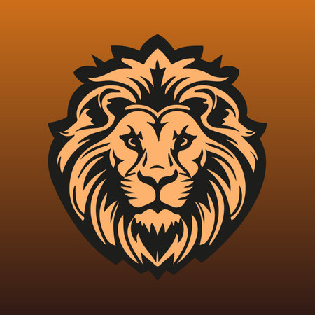 Lion face mascot vector illustrationのイラスト素材