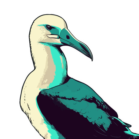 Colorful albatross pop art style vector illustrationのイラスト素材