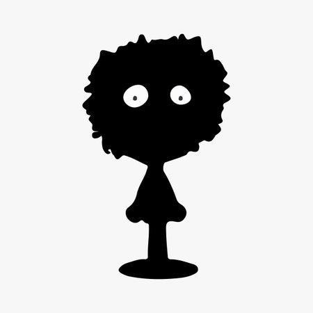 Black and white comic cartoon character vector illustration with isolated backgroundのイラスト素材