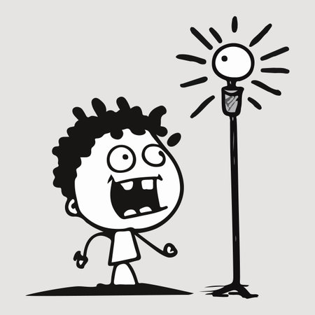 Black and white comic cartoon character vector illustration with isolated backgroundのイラスト素材