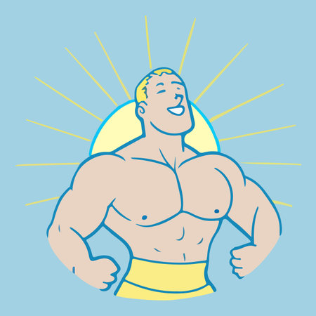 Positive face man upper body icon vector illustrationのイラスト素材
