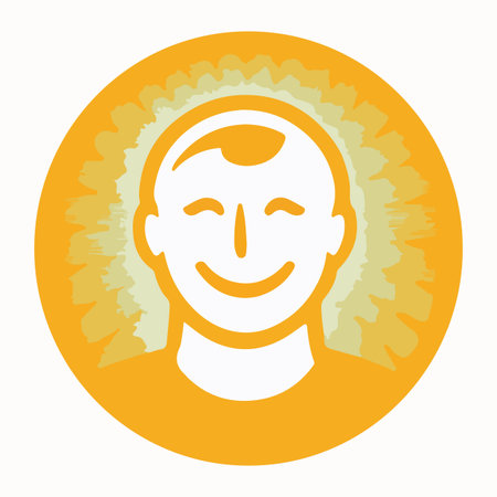 Positive face man upper body icon vector illustrationのイラスト素材