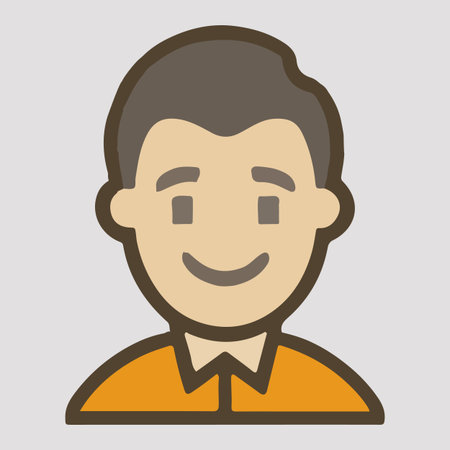 Positive face man upper body icon vector illustrationのイラスト素材