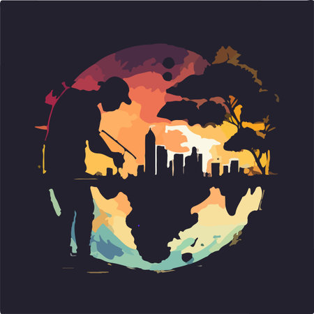 Earth silhouette vector illustration concept designのイラスト素材
