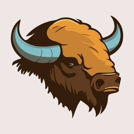 Angry Bull head mascot vector illustration with isolated backgroundのイラスト素材