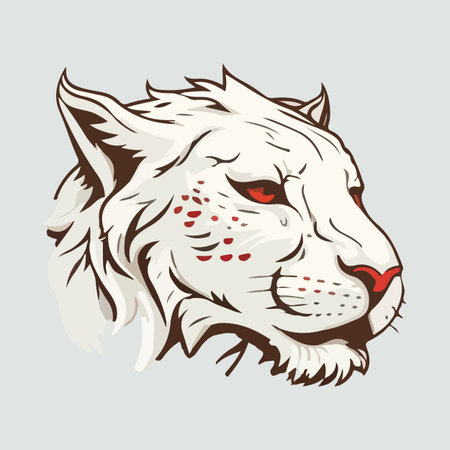 White Tiger head mascot vector illustration with isolated backgroundのイラスト素材