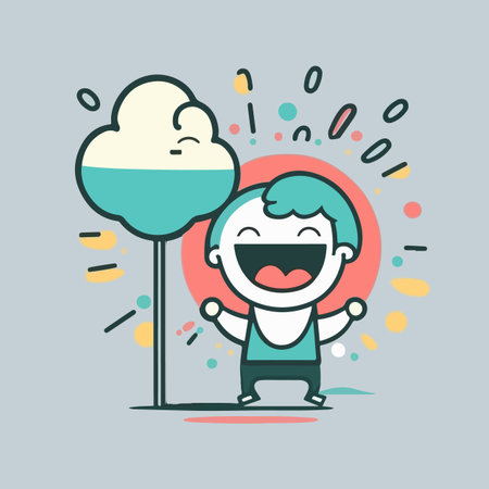 World smile day flat cartoon vector illustrationのイラスト素材