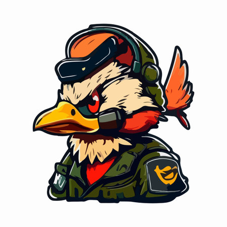 Cartoon duck mascot illustration with isolated backgroundのイラスト素材