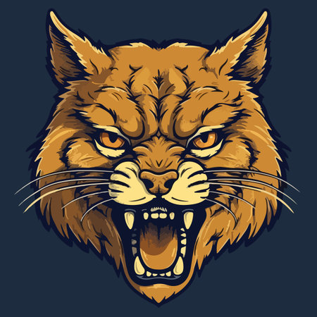 Majestic wildcat mascot vector illustration with isolated backgroundのイラスト素材
