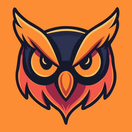 Owl head mascot sports logo vector illustration with isolated backgroundのイラスト素材