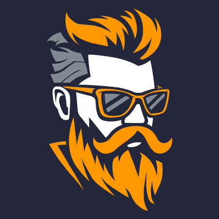 Men salon barber logo Vector illustration with isolated backgroundのイラスト素材