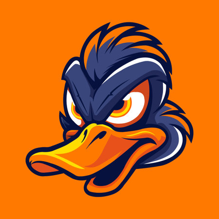 Angry duck mascot sports logo vector illustration with isolated backgroundのイラスト素材