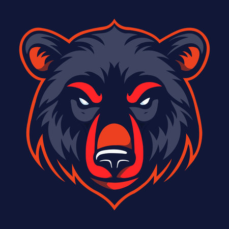 Bear head mascot sports logo vector illustration with isolated backgroundのイラスト素材
