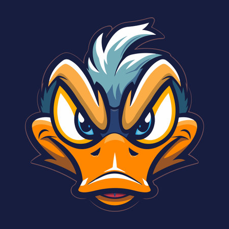 Duck head mascot  logo vector illustration with isolated backgroundのイラスト素材