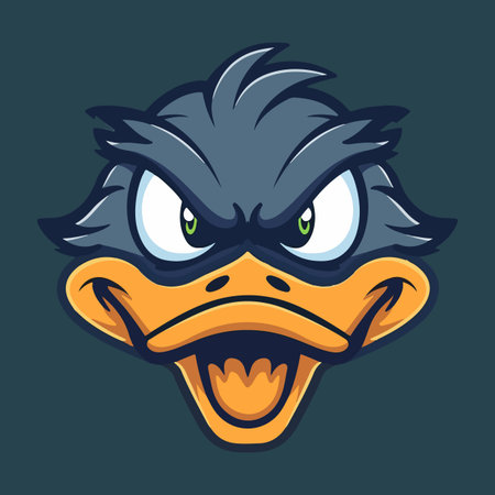 Duck head mascot  logo vector illustration with isolated backgroundのイラスト素材